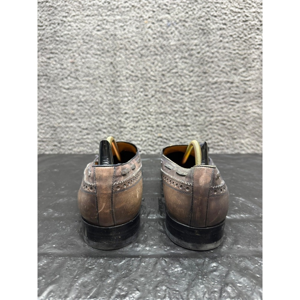 Vintage 80s Gucci Leather Wingtip Kiltie Slip On Loafers Brown Mens Size 8.5 US - Picture 3 of 13